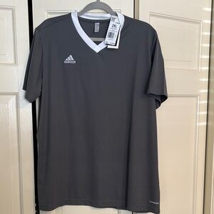 Adidas Men's Dark Gray V-Neck Shirt